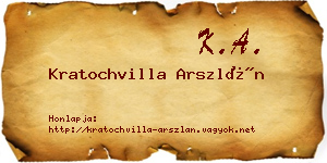 Kratochvilla Arszlán névjegykártya